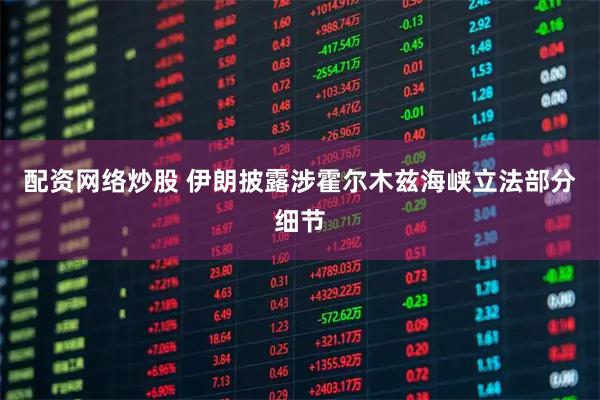 配资网络炒股 伊朗披露涉霍尔木兹海峡立法部分细节