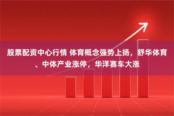 股票配资中心行情 体育概念强势上扬，舒华体育、中体产业涨停，华洋赛车大涨